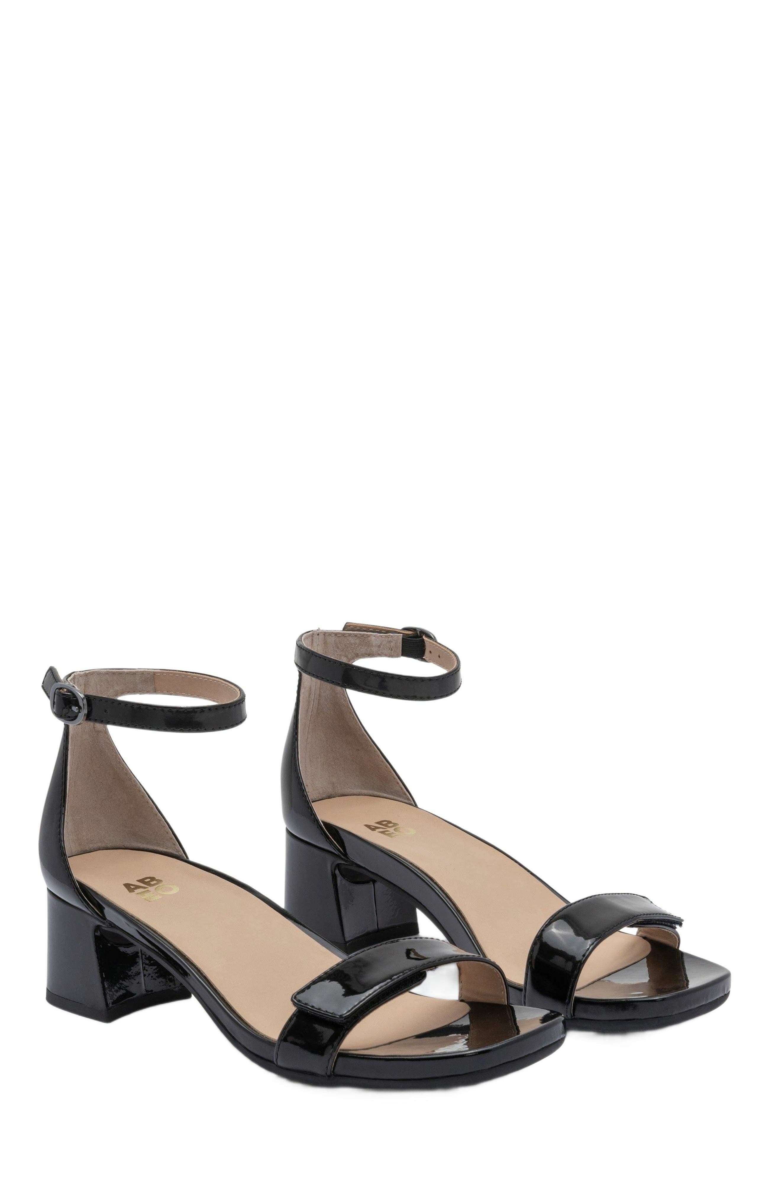 ABEO Avenue Strap Heels, Alternate, color, Black Patent - Metatarsal