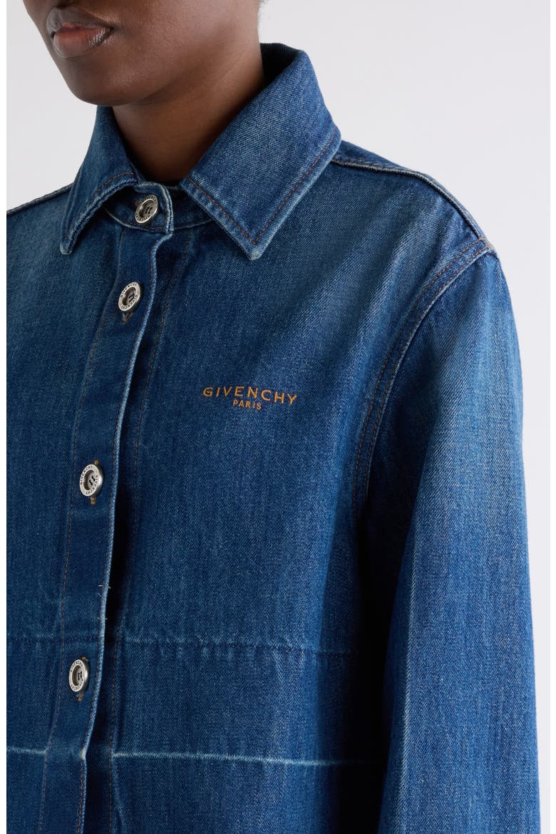 Release Hem Raw Edge Denim Shirt, Alternate, color, MEDIUM BLUE