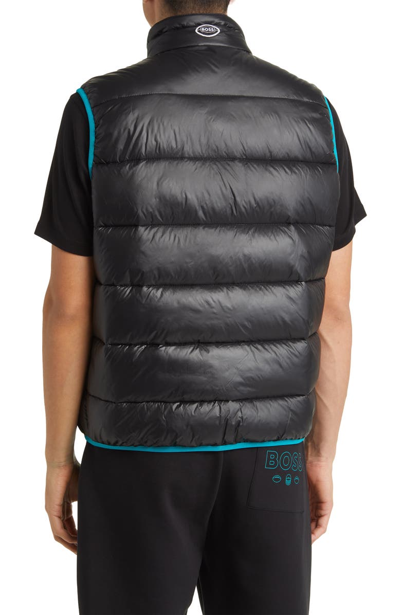 BOSS x NFL Corner Recycled Polyamide Puffer Vest, Alternate, color, Miami Dolphins Black