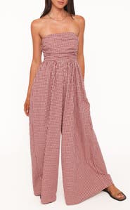 Petal & Pup Paige Strapless Wide Leg Jumpsuit