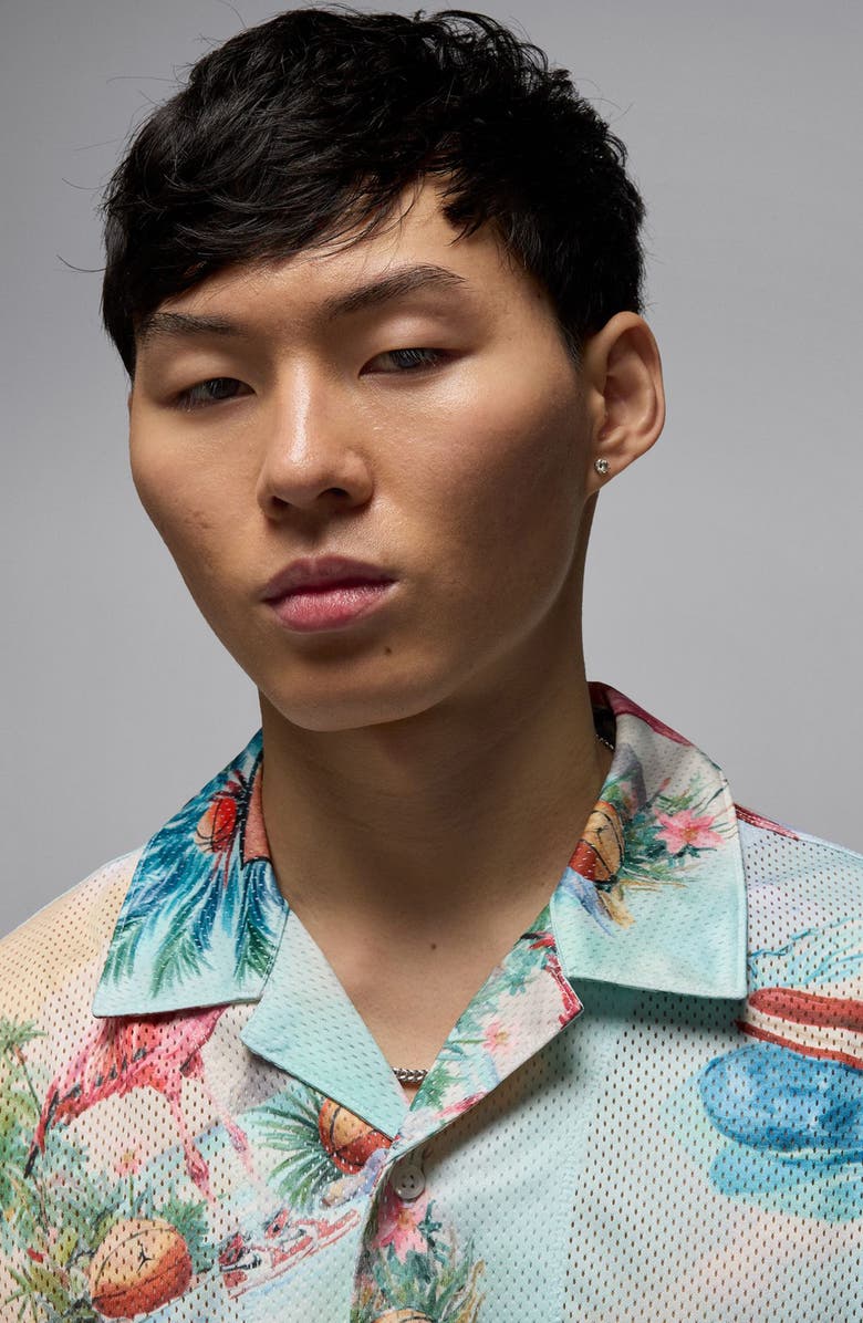 Jordan Essentials Camp Shirt, Alternate, color, Sail/ Glacier Blue