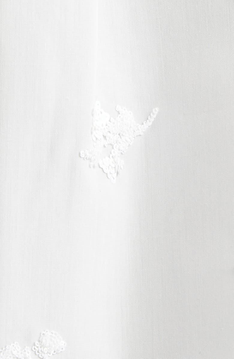 ST. JOHN Sequin Floral Embroidered Button-Up Shirt, Alternate, color, Ivory