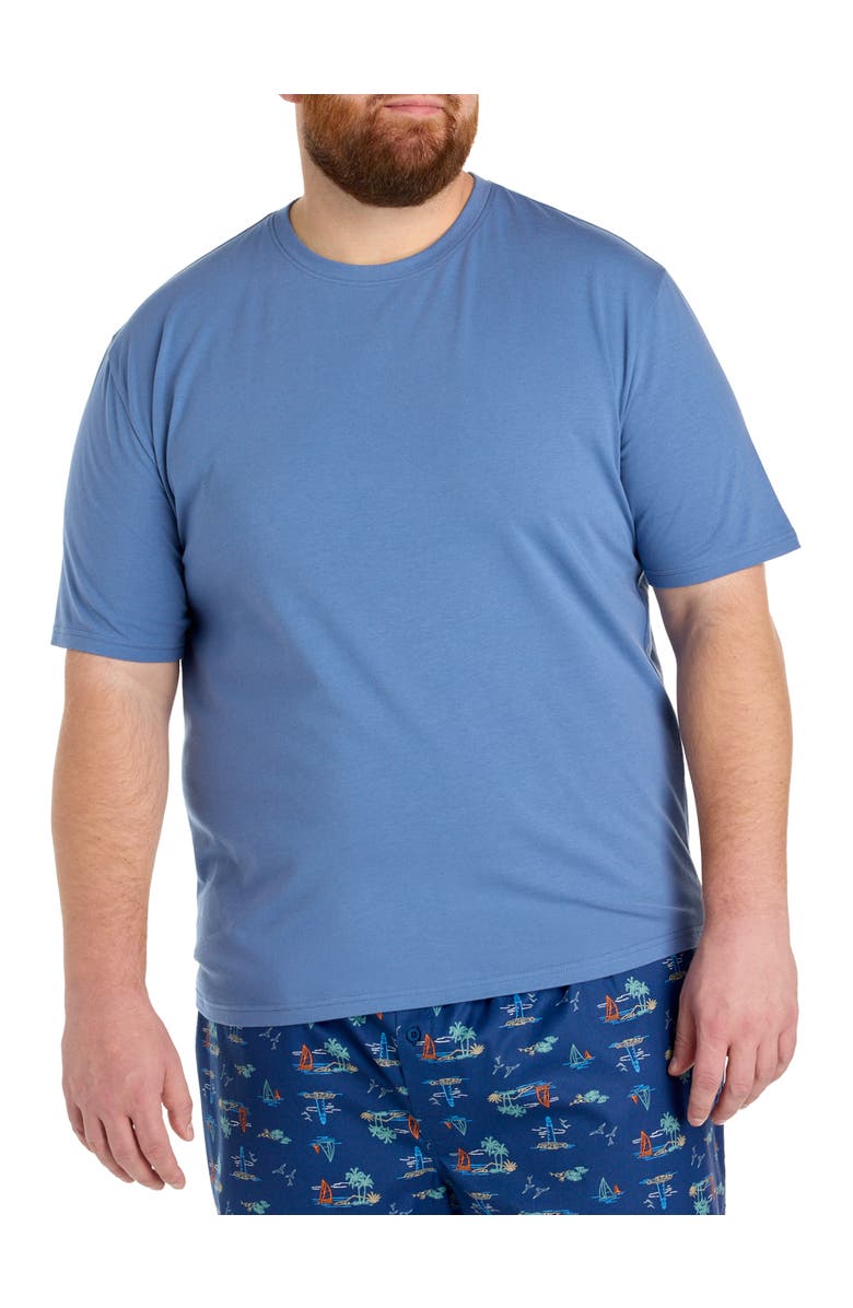 Harbor Bay by DXL Big & Tall 3 pk Active Stretch Crewneck T-Shirts, Alternate, color, Moonlight Blue