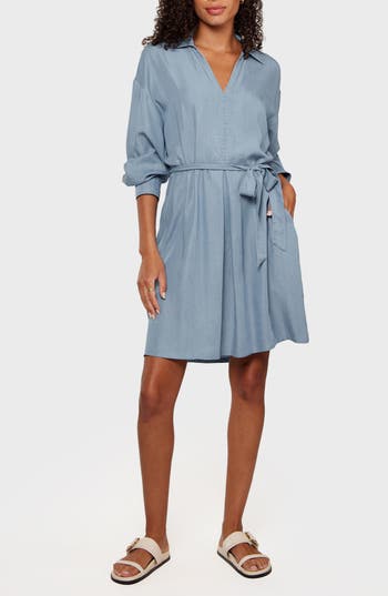 Matty M . Chelsea Long Sleeve Dress In Blue