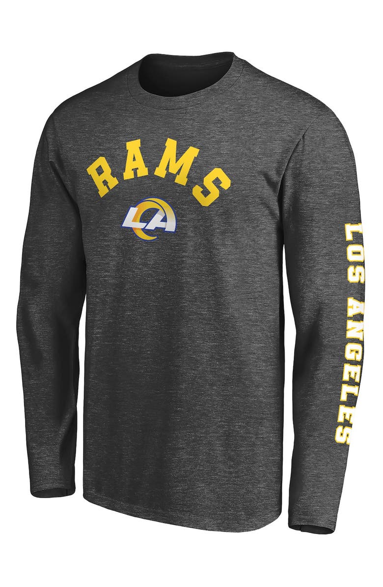 FANATICS Men's Fanatics Branded Heathered Charcoal Los Angeles Rams Big & Tall City Long Sleeve T-Shirt, Main, color, 