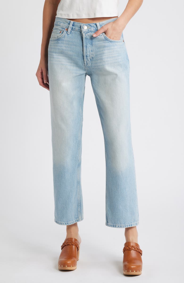Re/Done Easy High Waist Ankle Straight Leg Jeans, Main, color, Faded Artisan