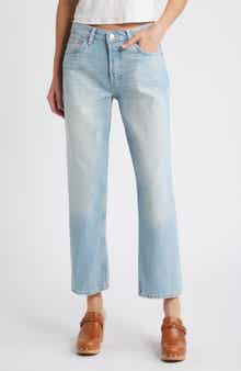 Re/Done Easy High Waist Ankle Straight Leg Jeans