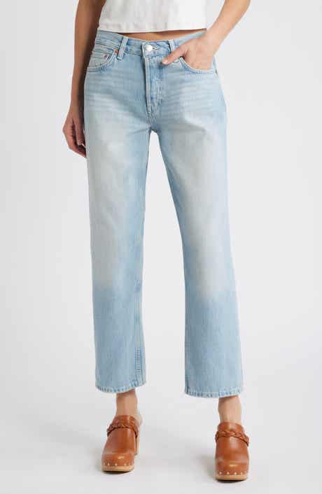 Re/Done Easy High Waist Ankle Straight Leg Jeans