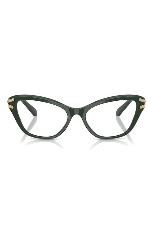Swarovski 55mm Cat Eye Optical Glasses In Dark Green