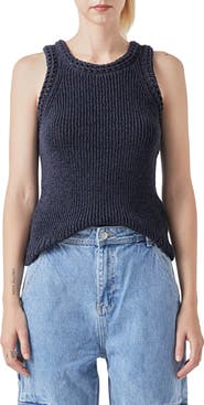 Grey Lab Ribbed Sleeveless Sweater