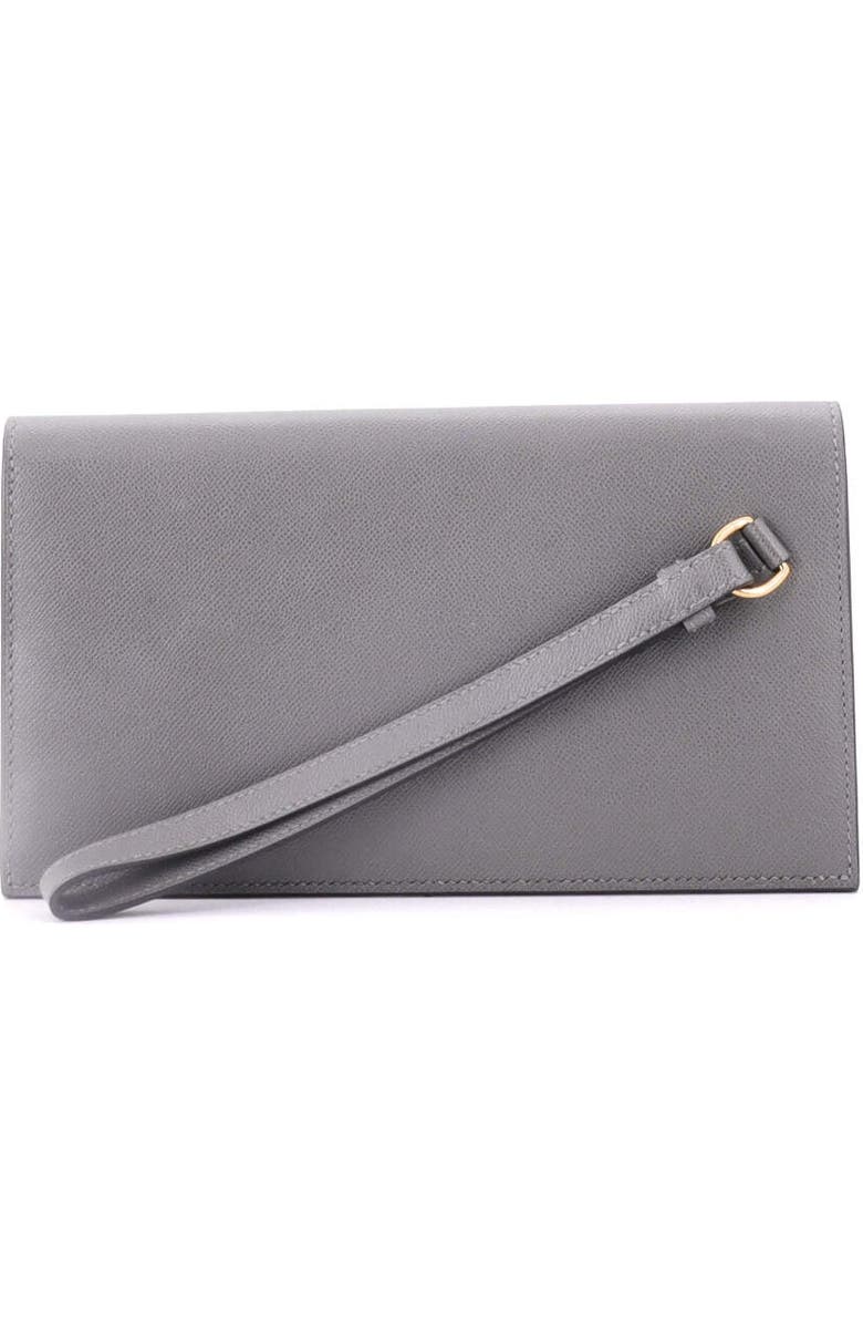 Pre-Owned Hermes Kelly Pocket Wallet Madame Long, Alternate, color, Gris Meyer