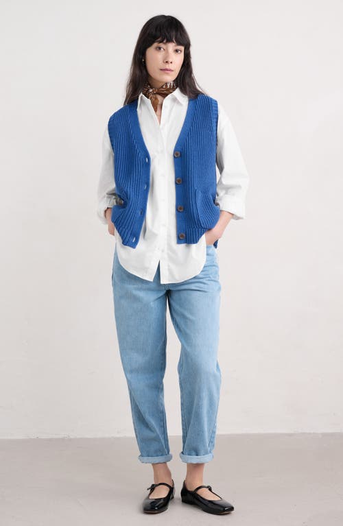 Seasalt Cornwall Sea Path Oversize Organic Cotton Poplin Button-up Shirt In White