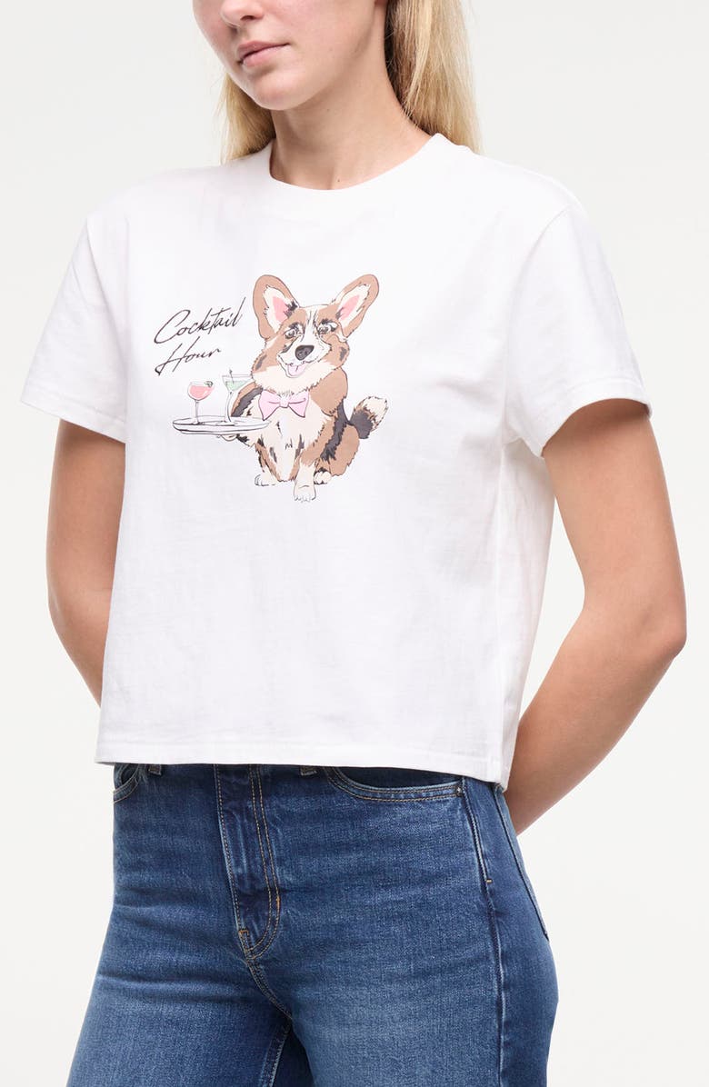 Wildfox Jamie Cocktail Hour Graphic T-Shirt, Alternate, color, Snow White