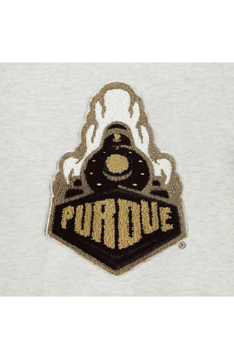 GAMEDAY COUTURE Women's Gameday Couture Heather Gray Purdue Boilermakers Chenille Patch Fleece Pullover Sweatshirt, Alternate, color,