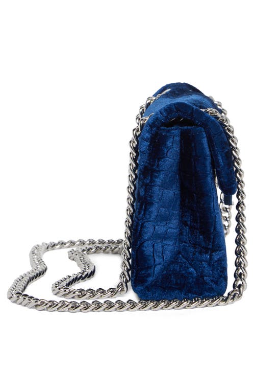 Kurt Geiger London Mini Brixton Velvet Crossbody Bag In Blue