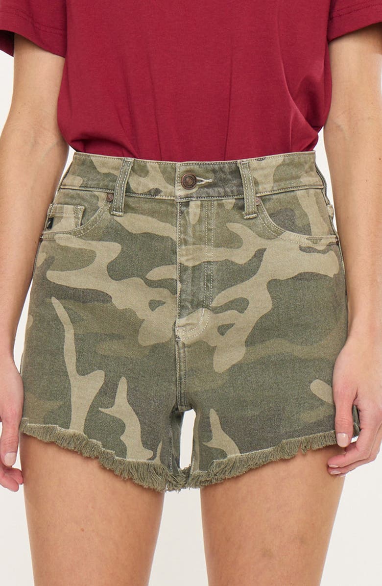 KanCan Khalil High Rise Shorts, Alternate, color, Camo