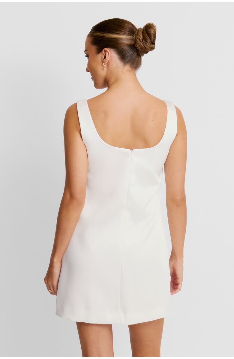 Six Stories Scoop Neck Bow Detail Mini Dress, Alternate, color, White