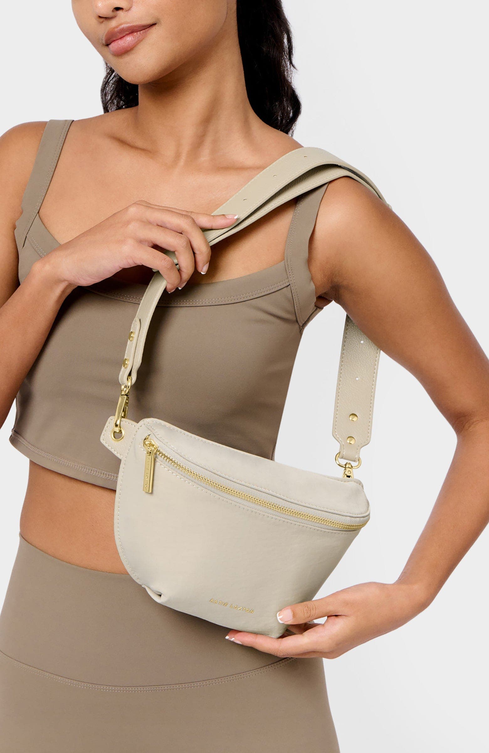 Katie Loxton Nylon-Luxe Belt Bag, Alternate, color, Chalk