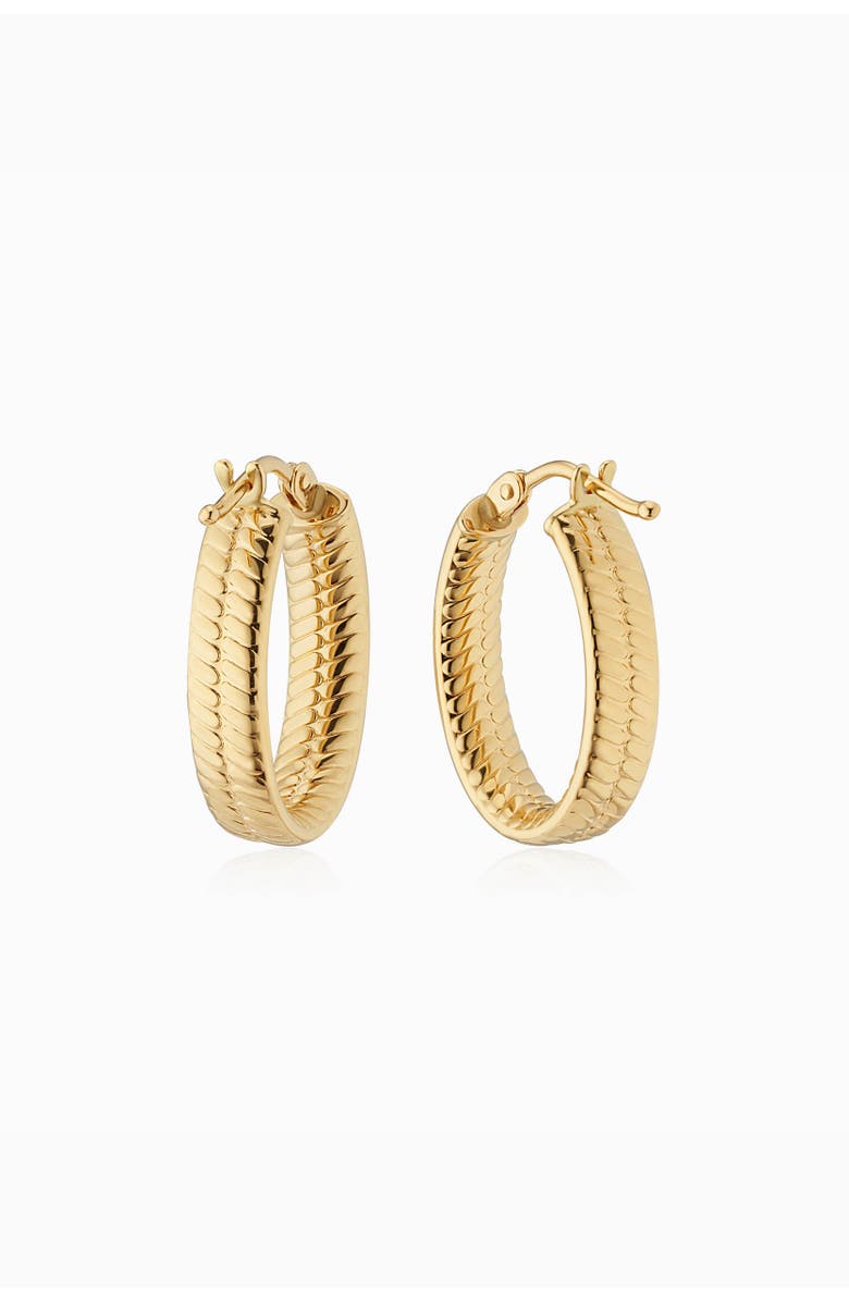 Oradina 18K Yellow Gold I'm Ready Hoops, Main, color, 