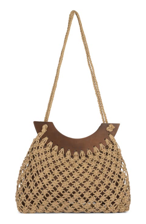 Island-Grl Raffia Shoulder Bag