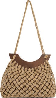 Jeffrey Campbell Island-Grl Raffia Shoulder Bag