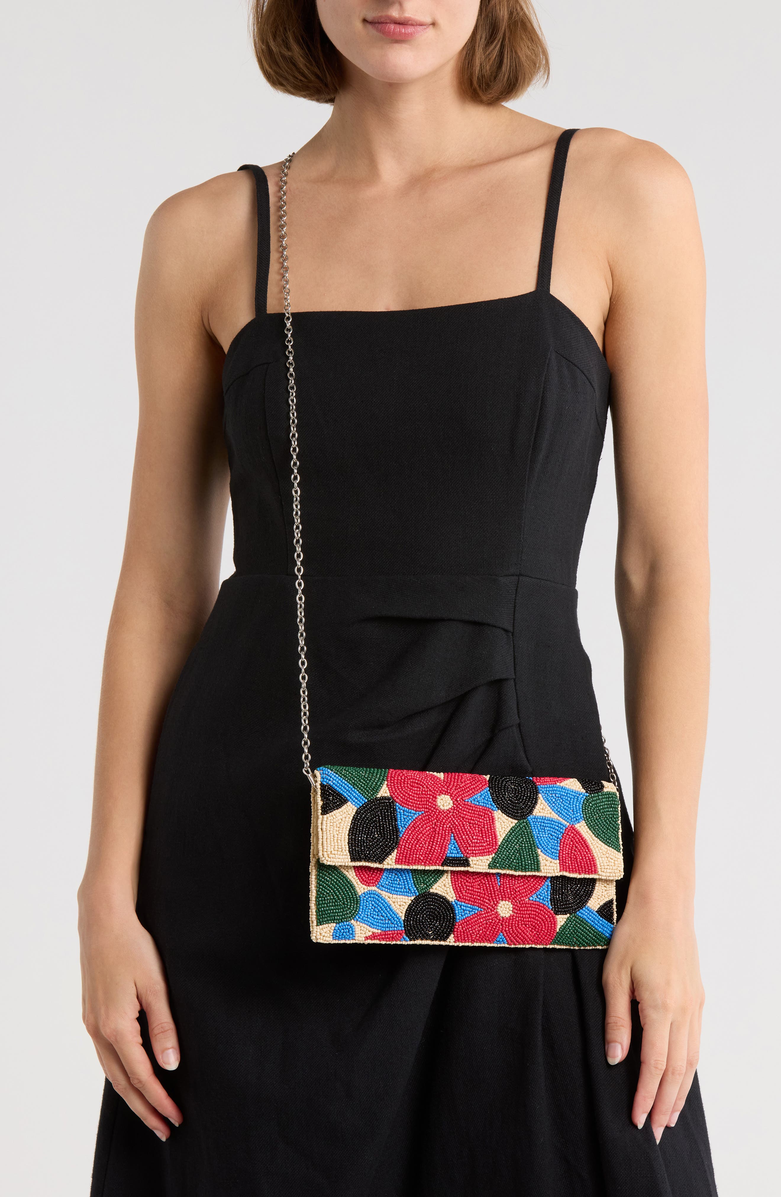 Collection XIIX Geo Floral Beaded Clutch, Alternate, color, Floral Multi