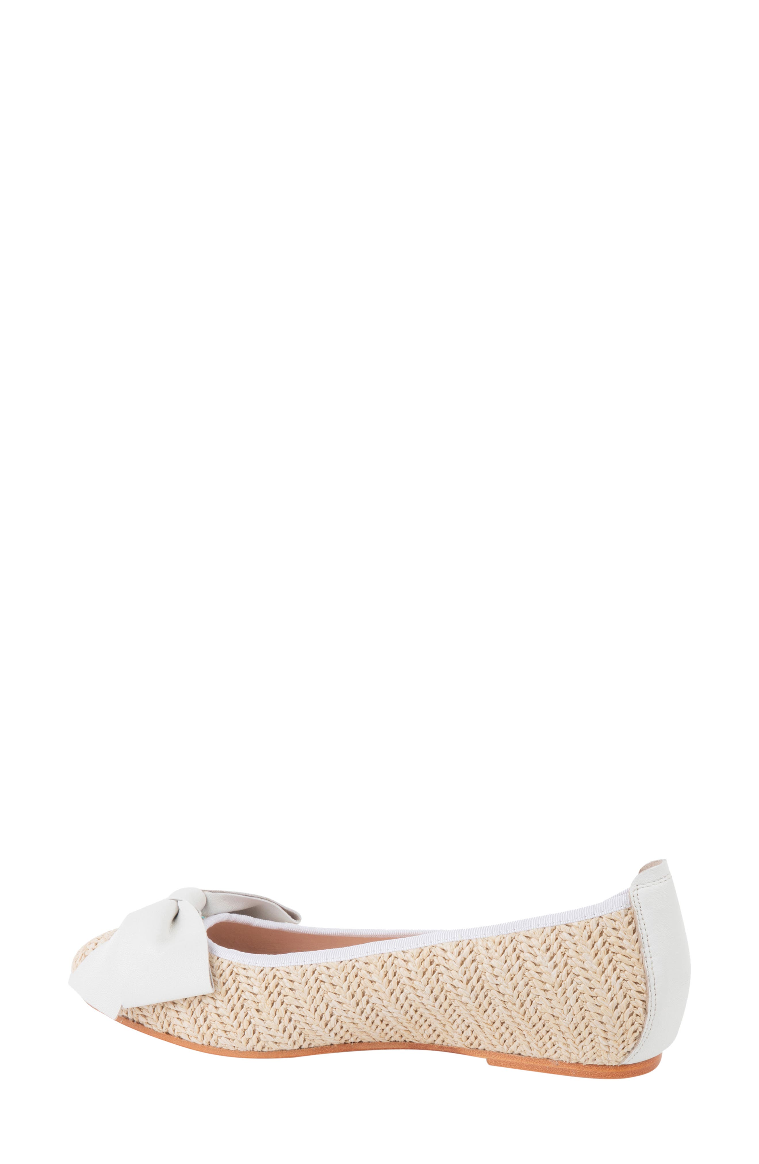 St. Tropez Bow Raffia Flat, Alternate, color, WHITE STRAW