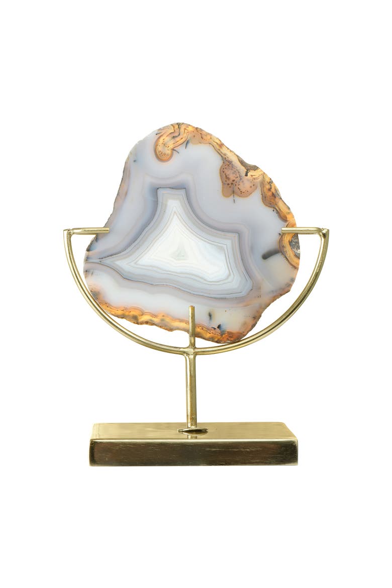 Natural Brown Agate on Stand, Main, color, Grey