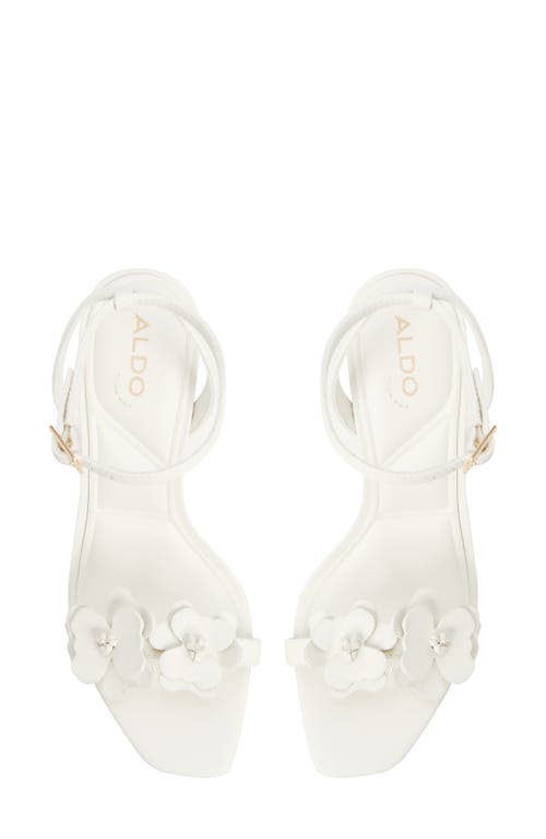 Aldo Daisylily Ankle Strap Sandal In White/bone