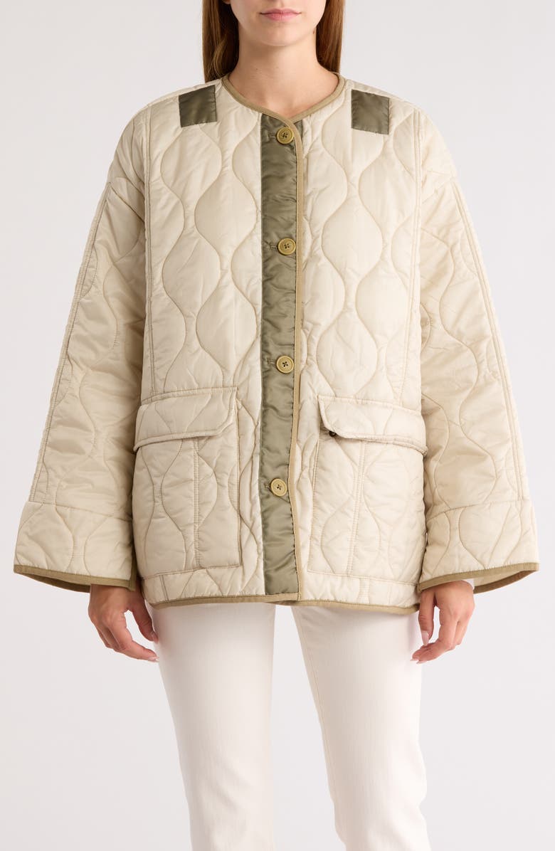 Hudson Jeans Oversized Liner Jacket, Main, color, Natural