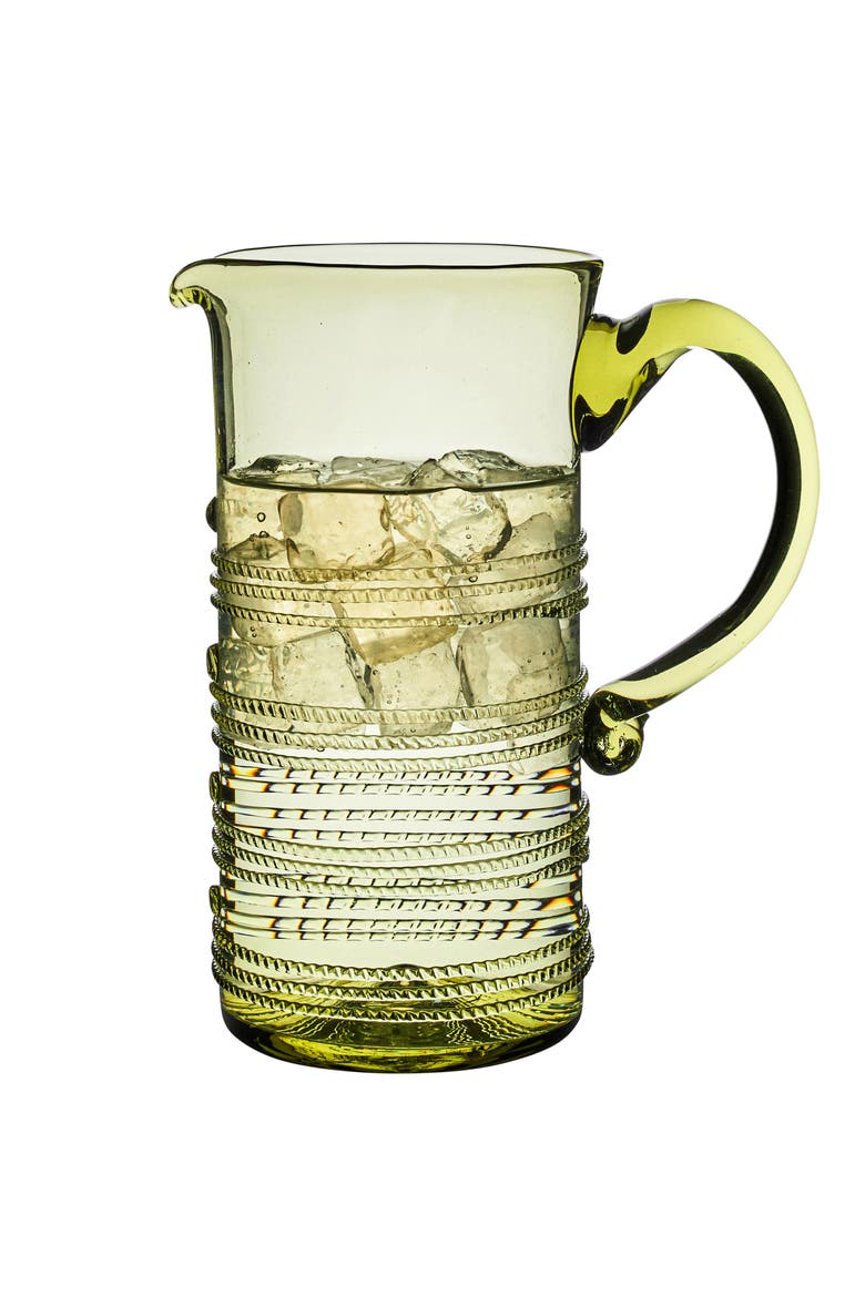 Ella Glass Pitcher, Alternate, color, GREEN