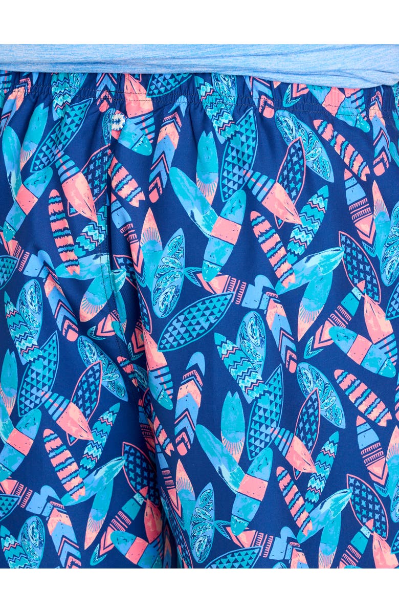 Harbor Bay by DXL Big & Tall Gone Surfin Swim Trunks, Alternate, color, Blue Multi