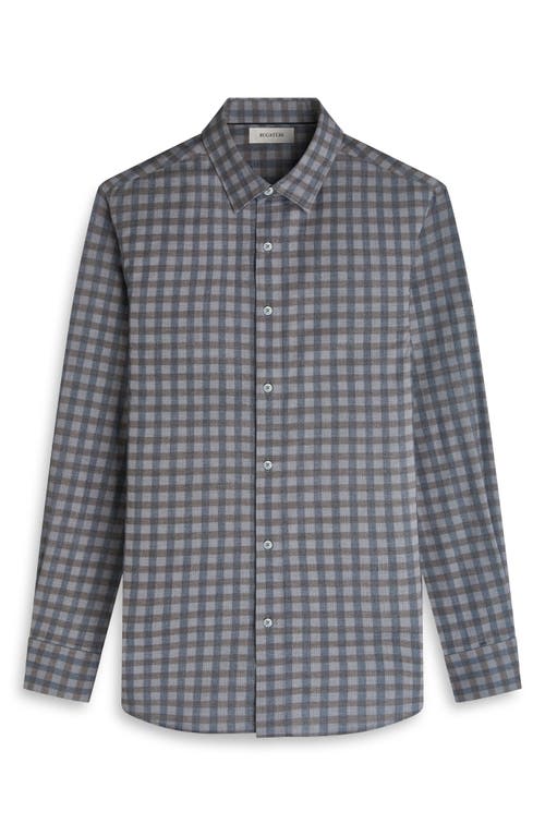 Bugatchi Karl Shaped Fit Plaid Cotton Button-up Shirt In Brown