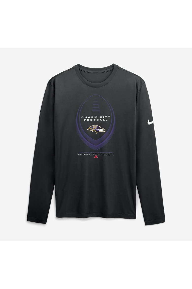 Men's Nike Black Baltimore Ravens Legend Icon Dri-FIT Long Sleeve T-Shirt, Alternate, color, Black