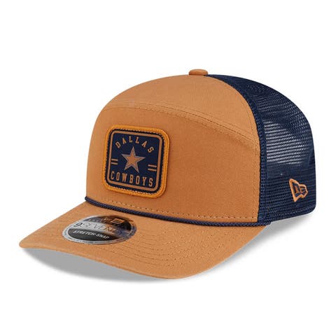 Men's New Era  Brown/Navy Dallas Cowboys Team Patch Split Panel 9SEVENTY Adjustable Trucker Hat