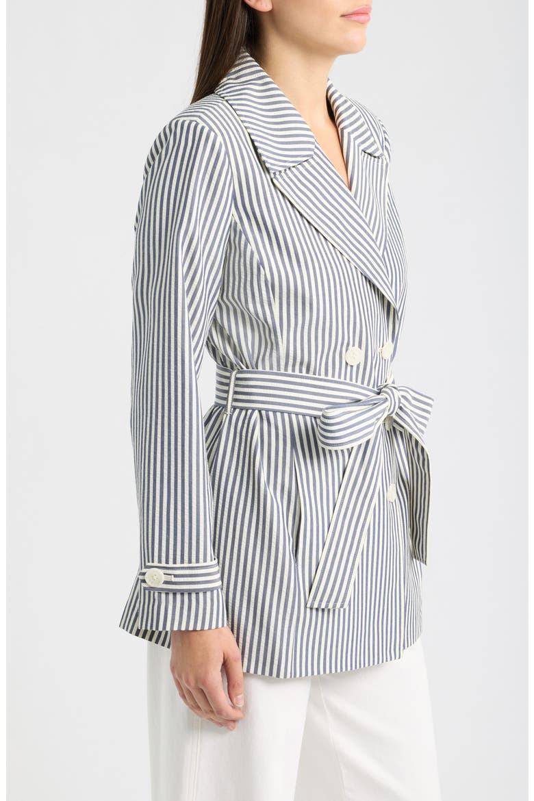 Striped Seersucker Wrap Jacket, Alternate, color, NAVY IVORY