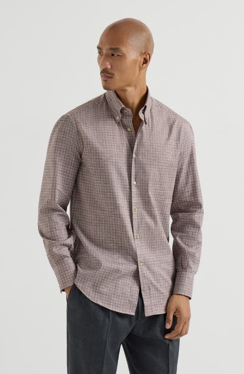 Printed twill shirt