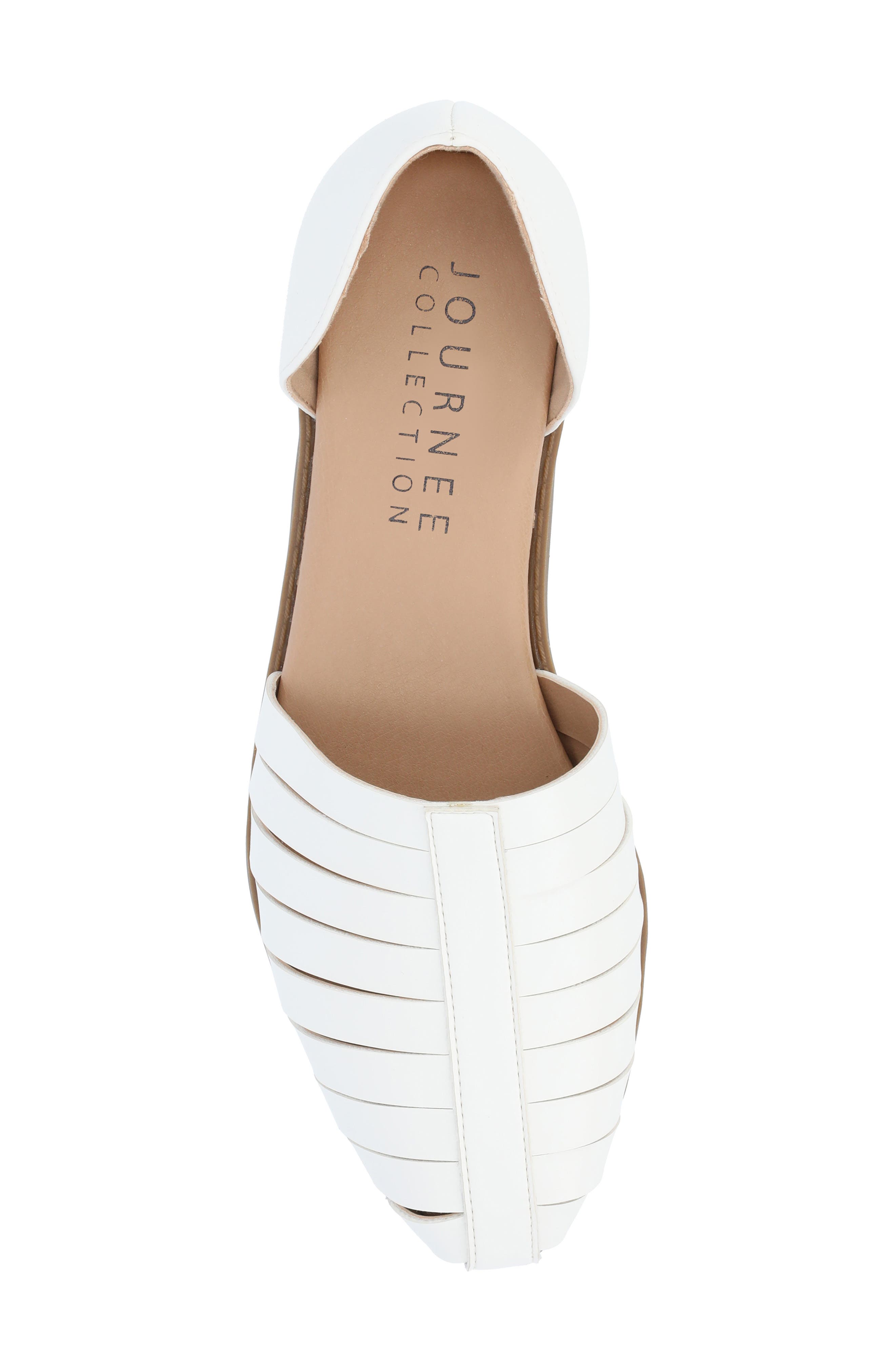 Anyah Vegan Leather Flat, Alternate, color, WHITE