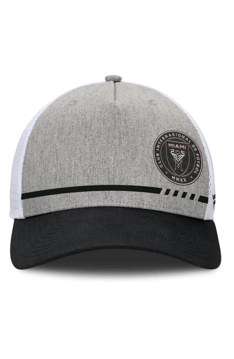 FANATICS Men's Fanatics Heather Gray Inter Miami CF Low Block Trucker Adjustable Hat, Alternate, color, 