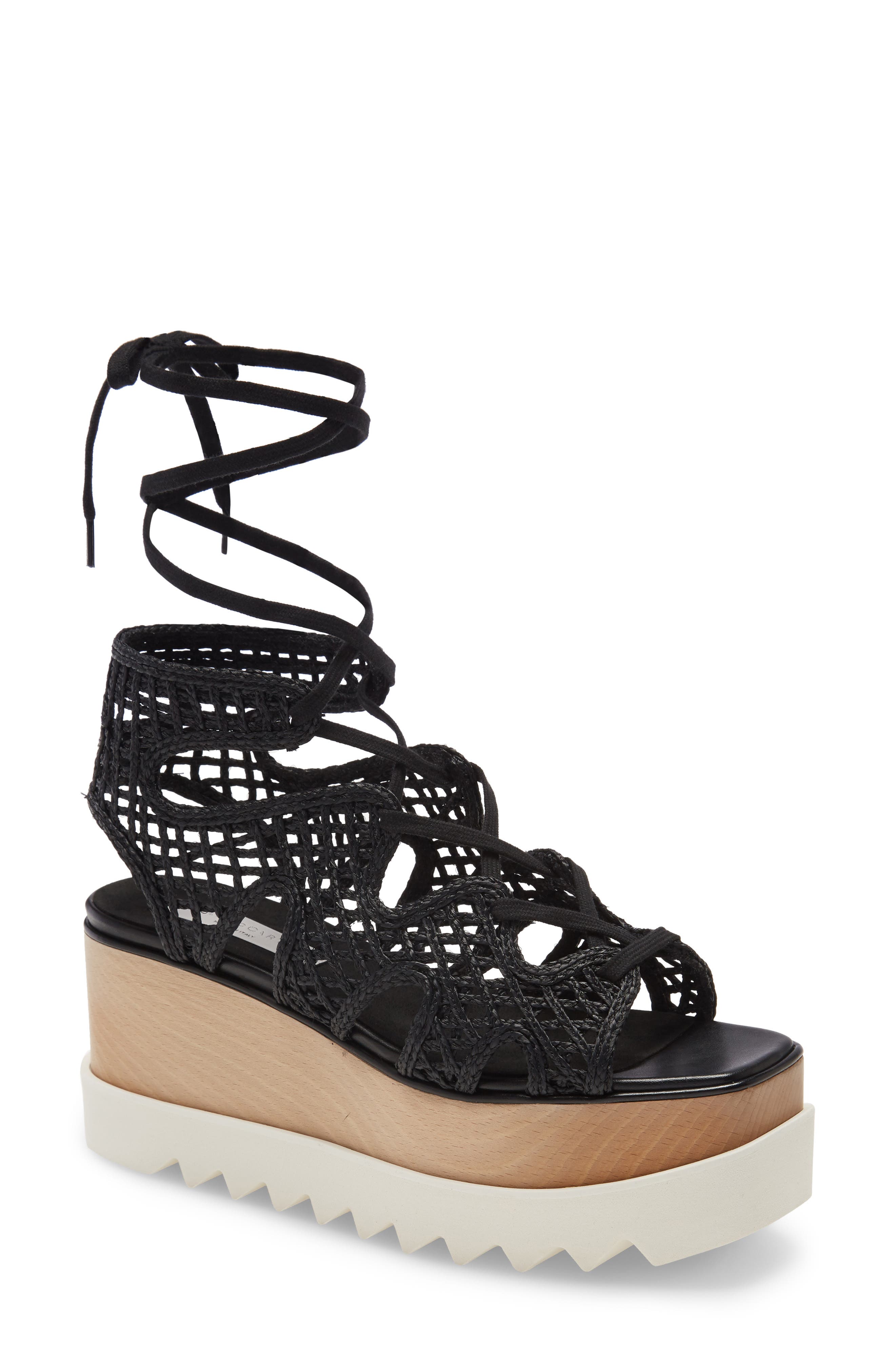 Stella McCartney Maia Woven Cage Platform Sandal, Main, color, 