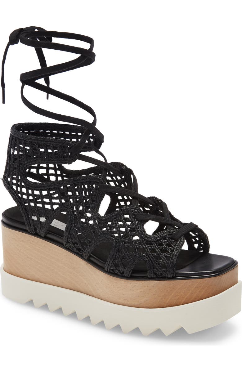 Stella McCartney Maia Woven Cage Platform Sandal, Main, color,