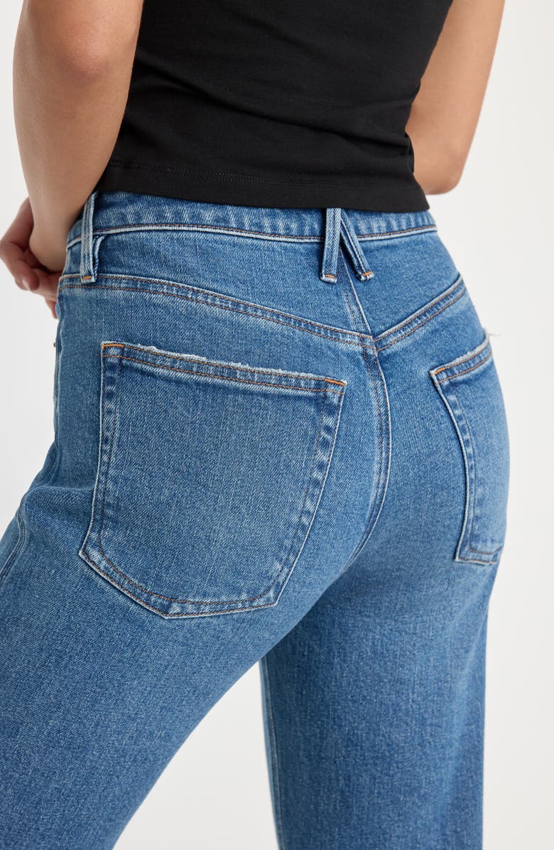 Good American Good High Waist Kick Flare Jeans, Alternate, color, Indigo1212