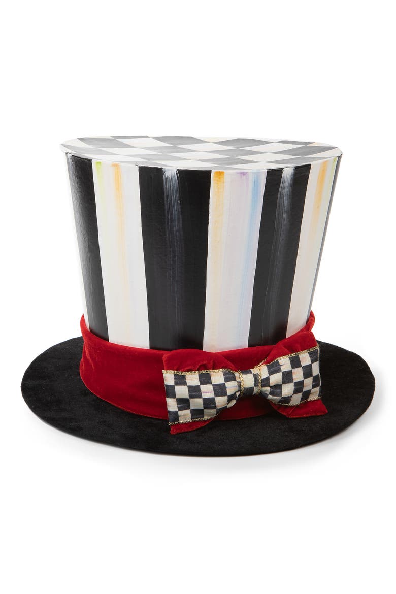 Checkmate Top Hat Tree Topper Ornament, Main, color, BLACK
