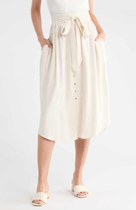 Tie Waist Midi Skirt
