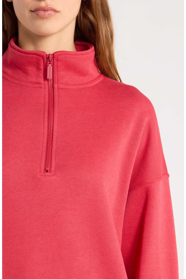 Cozy Crush Half-Zip Cotton Blend Sweatshirt, Alternate, color, LUCKY RED