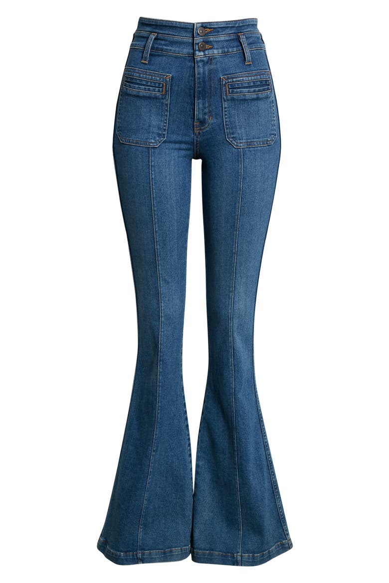 Sheridan Bell Bottom Jeans, Alternate, color, CORNFLOWER
