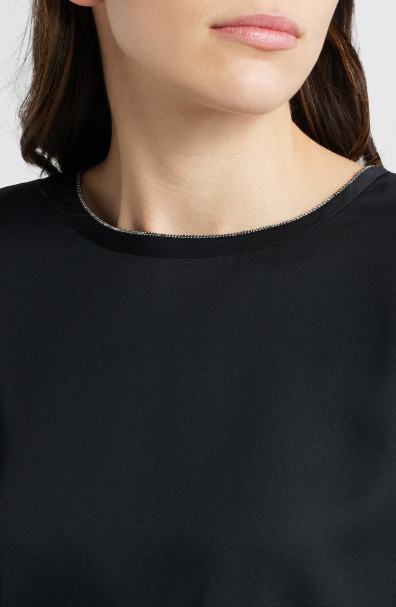 KOBI HALPERIN Sylvie Embellished Stretch Silk Top, Alternate, color, Black