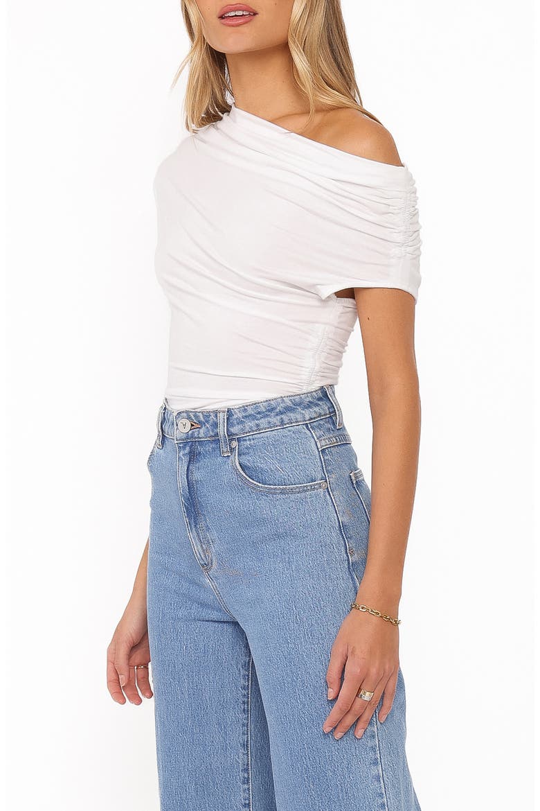 Jacki One-Shoulder Knit Top, Alternate, color, WHITE