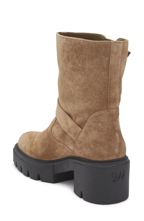 Stuart Weitzman Soho Moto Bootie In Brown