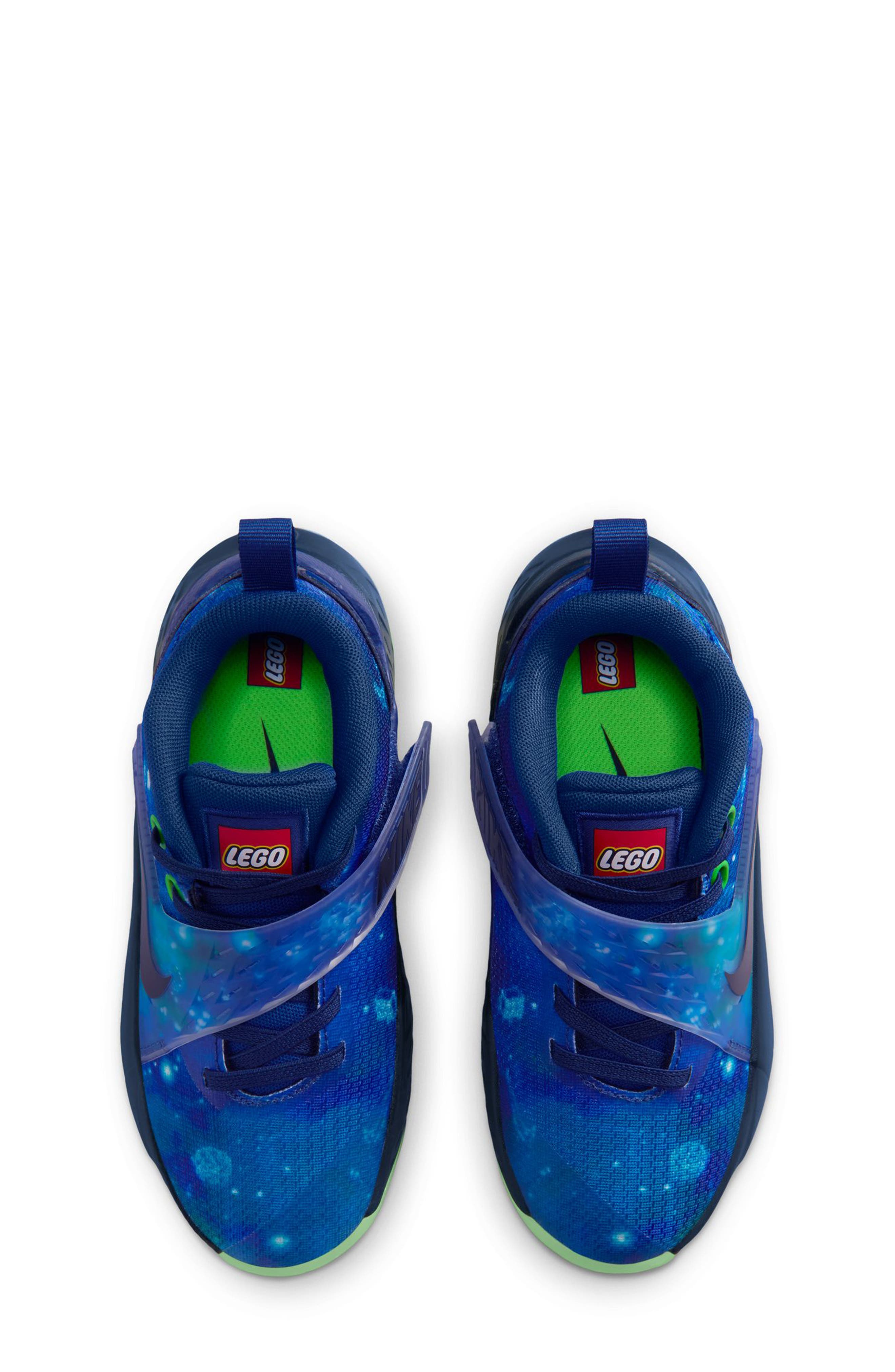 Nike Kids' x Lego Team Hustle Sneaker, Alternate, color, Brave Blue/ Black